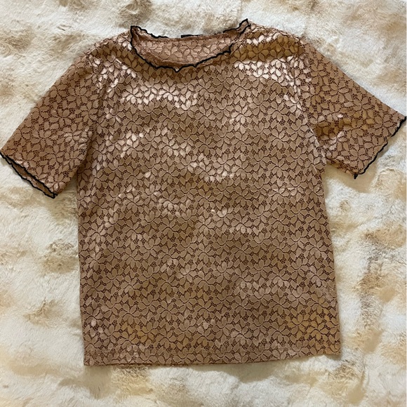 Zara Rose Pink Lace Blouse - Picture 1 of 2